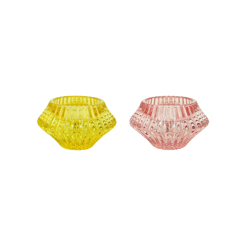 Colored Flying Saucer Glass Candle Holder YD-ND-392