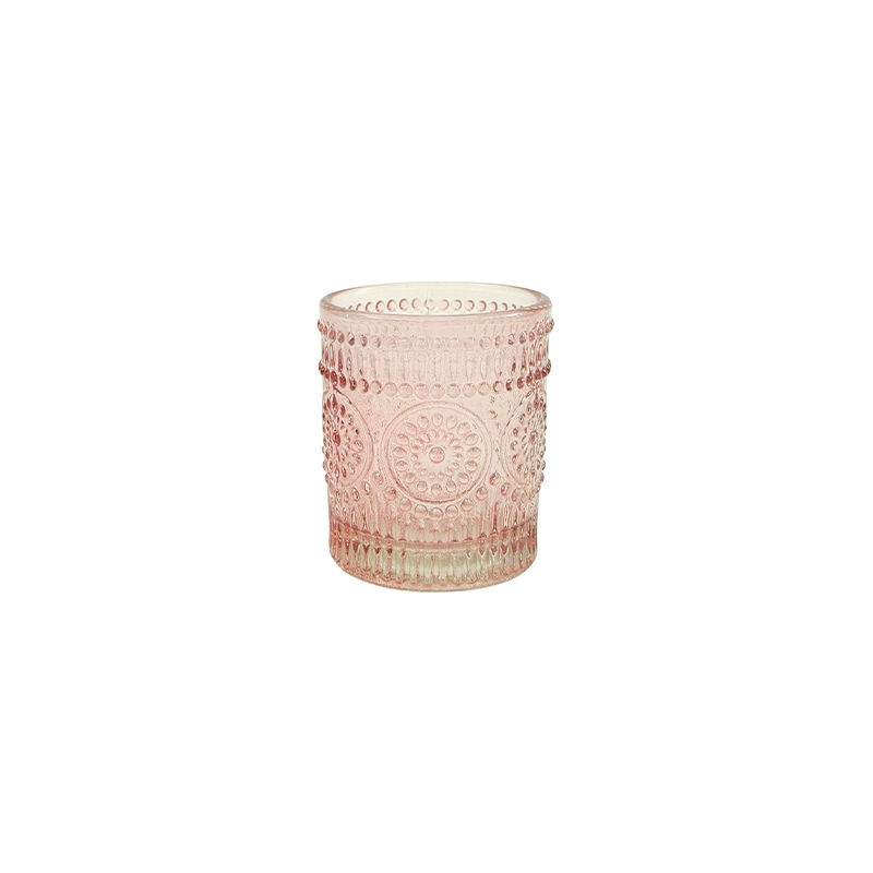 Spray Color Relief Glass Small Candle Holder YD-ND-384