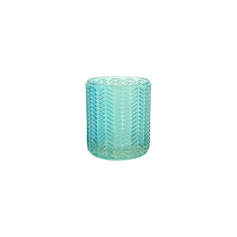 Spray Color Relief Glass Small Candle Holder YD-ND-384
