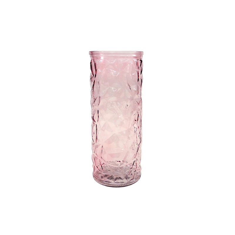 Diamond Texture Spray Colored Glass Vase YD-ND-329