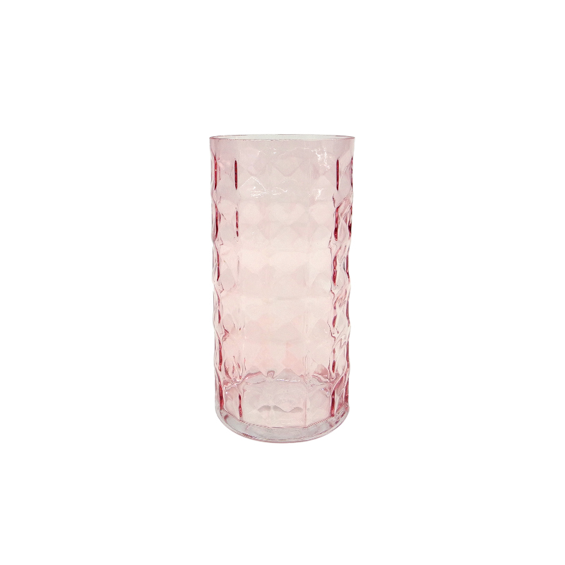 Diamond Textured Cutout Spray-painted Glass Vase YD-ND-330