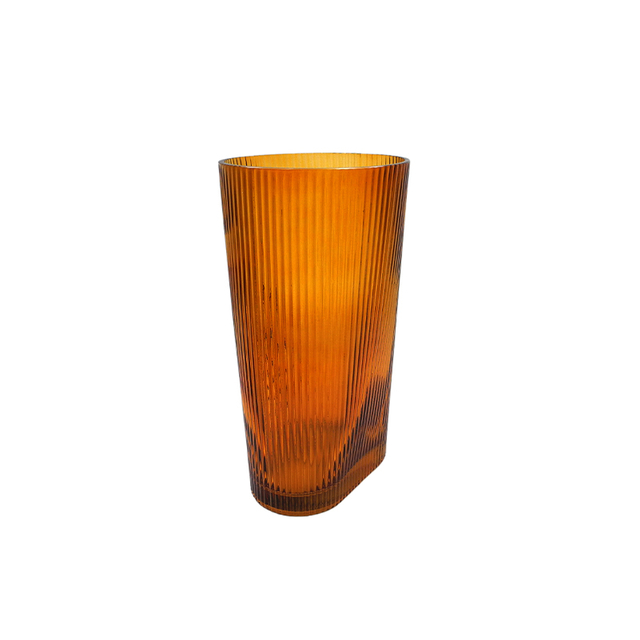 Brown Striped Glass Vase YD-TDH-093
