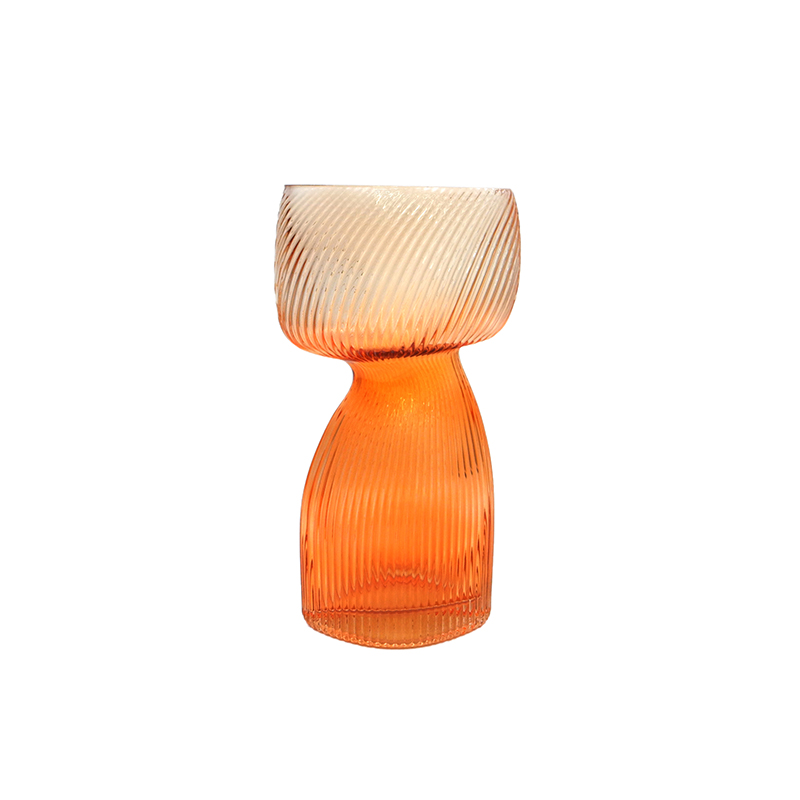 Striped Two-color Glass Vase YD-TDH-098