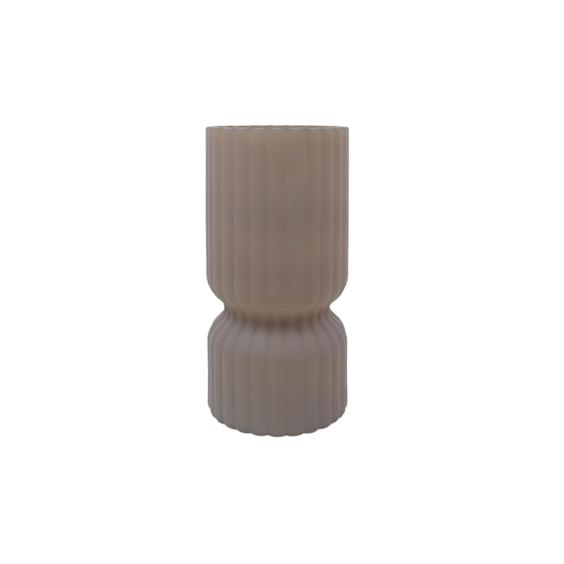 Striped Frosted And Spray-colored Glass Vase YD-ND-466