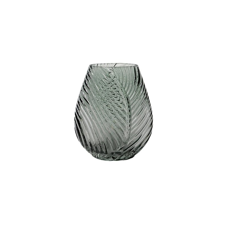 Leaf-textured Cut Glass Vase YD-TDH-085