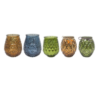 Electroplated Shattered Silver Glass Candle Holder YD-TDH-078