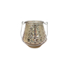 Electroplated Crushed Silver Handle Christmas Candle Holder YD-CX-109