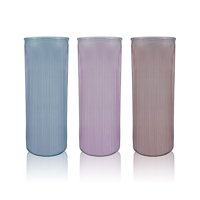 Striped Straight Glass Vase YD-OBS-093