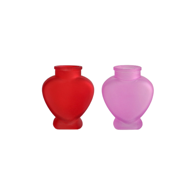Heart Shaped Frosted Glass Vase YD-VL-041