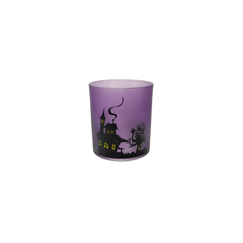 Halloween Pattern Purple Frosted Wax Cup YD-HAL-079