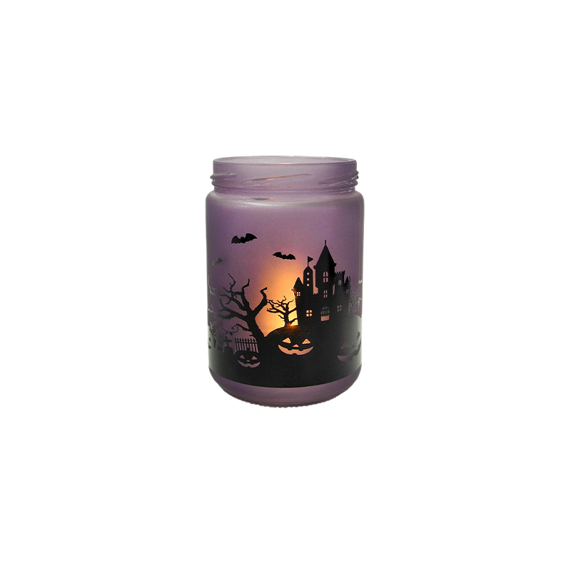 Halloween Pattern Stained Glass Candle Holder YD-HAL-085