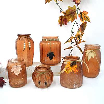 Autumn Leaves Harvest Collection Glass Vase YD-TDH-002