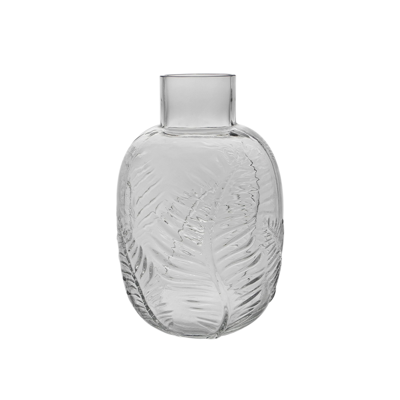 Leaf Relief Glass Vase YD-CGV-016