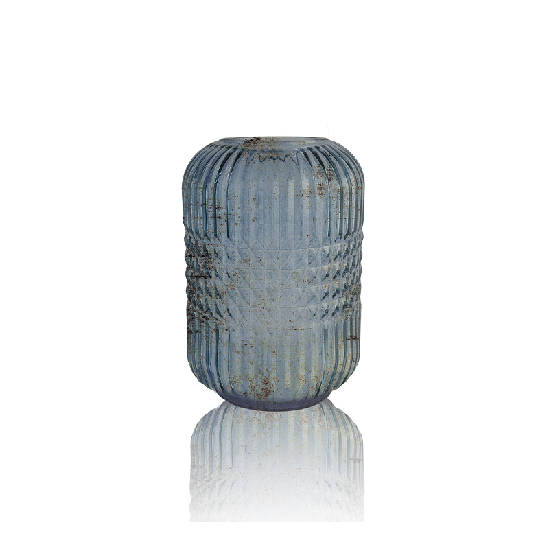 Segmented Relief Aged Glass Vase YD-OBS-135