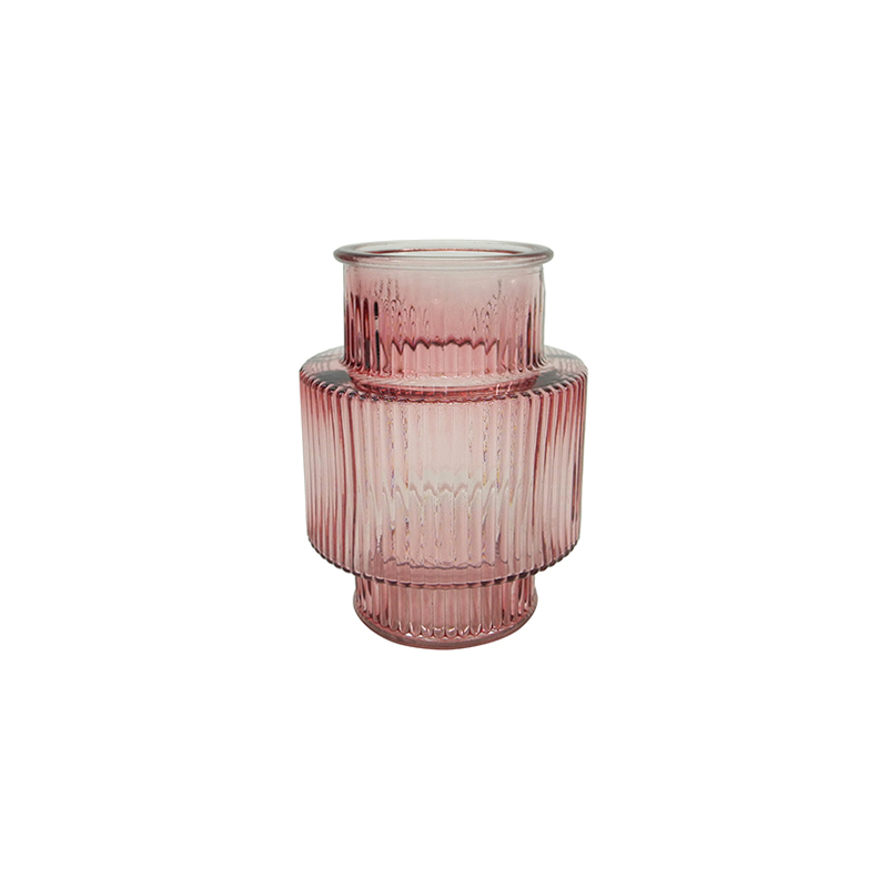 Cylinder Striped Glass Vase YD-SS-074