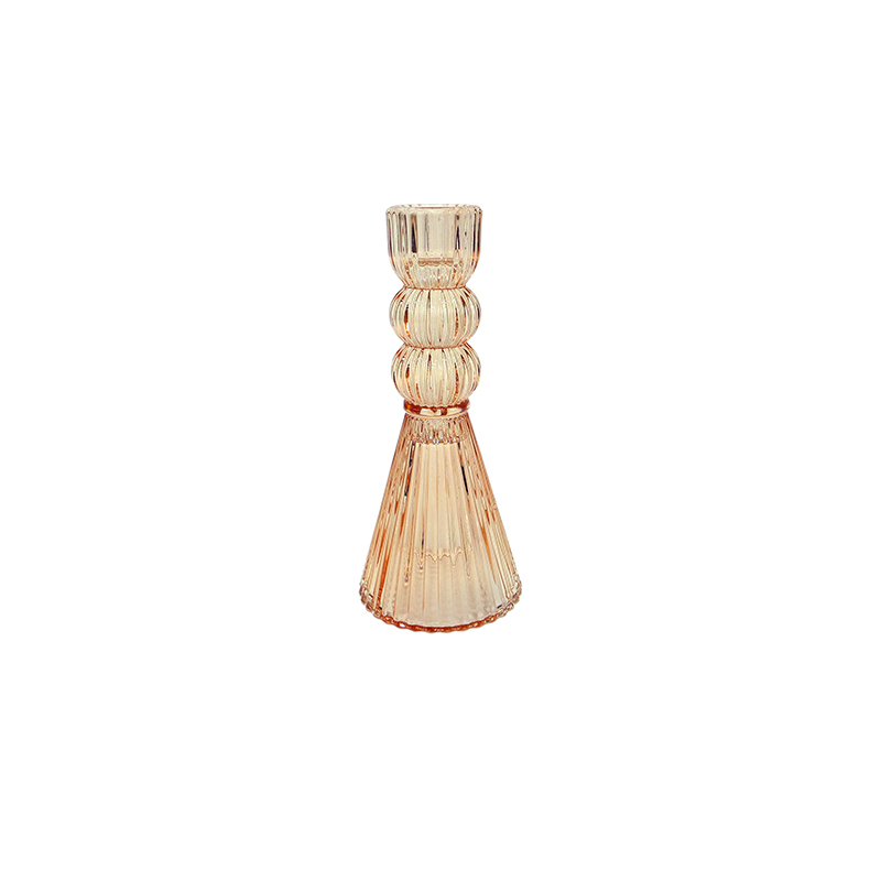 Beige Glass Candle Holder YD-HDWC-188
