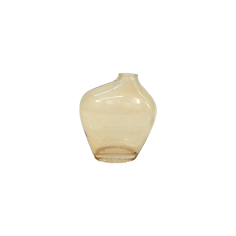 Beige Shaped Cut Glass Vase YD-SS-097