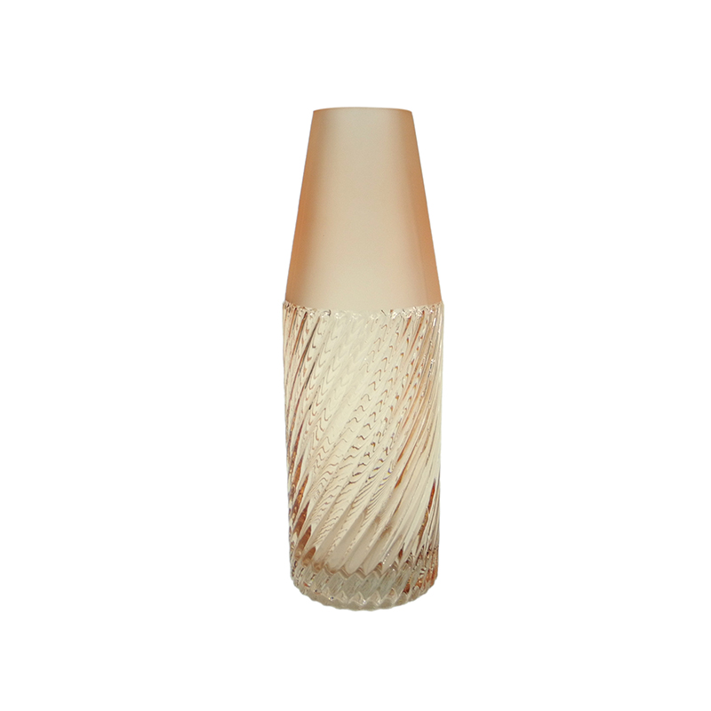 Beige Segmented Frosted Glass Vase YD-SS-110