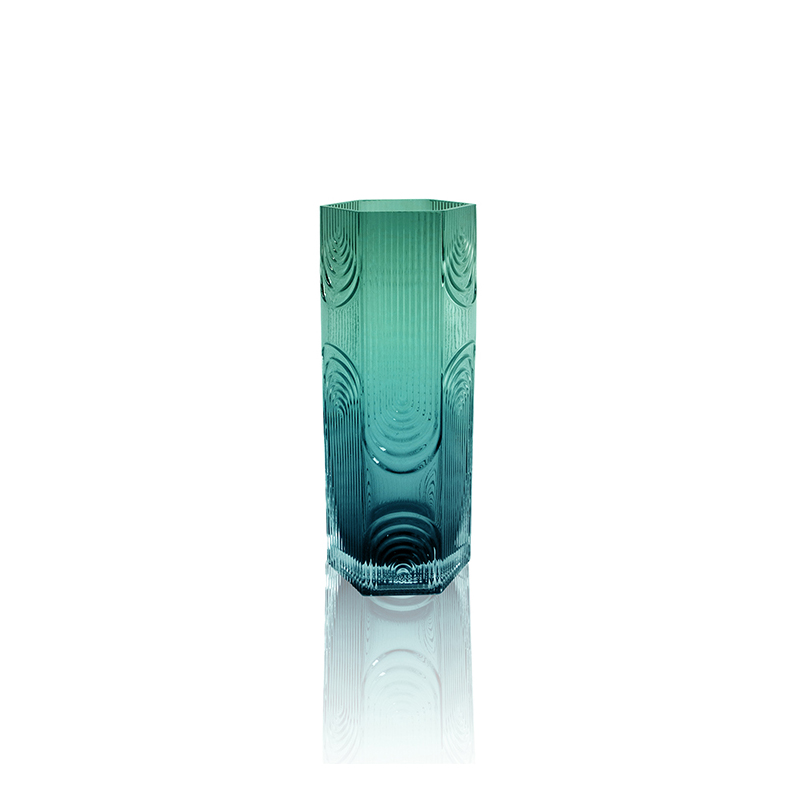 Striped Straight Gradient Glass Vase YD-OBS-120
