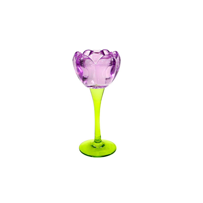 Floral Mosaic Spray Glass Candle Holder YD-ND-406