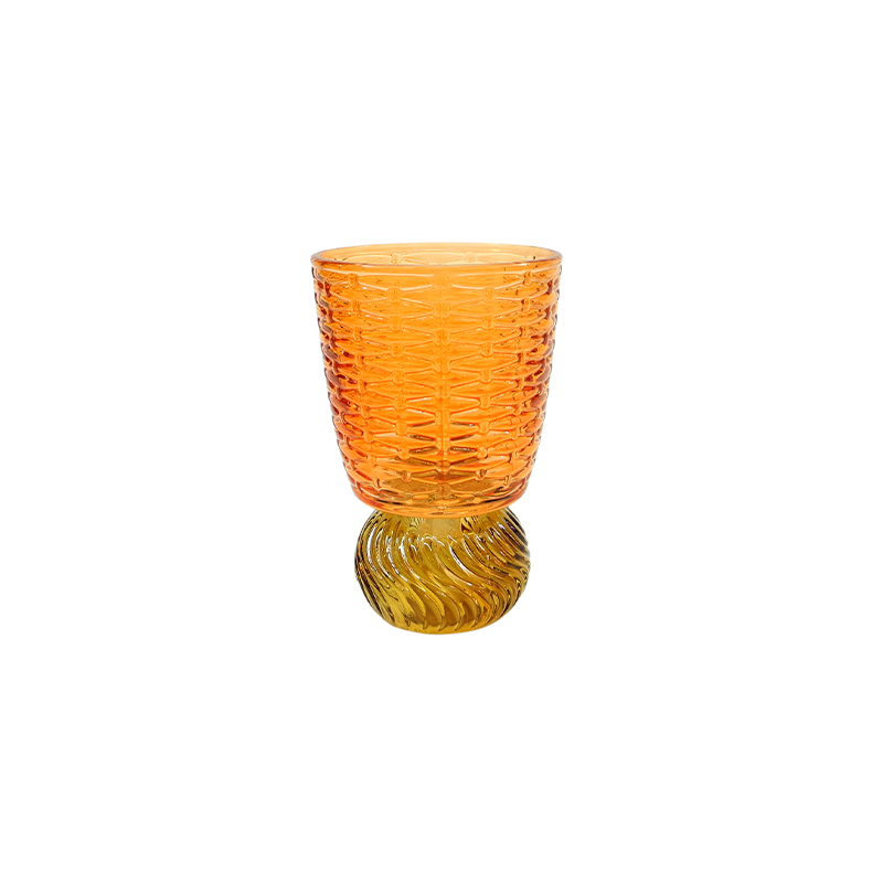 Segmented Relief Spray Painted Glass Candle Holder YD-ND-410