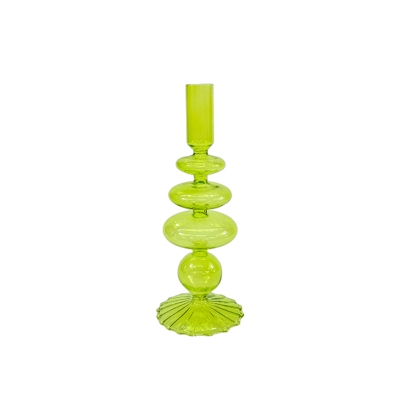 Spray Colored High Borosilicate Glass Candle Holder YD-ND-416