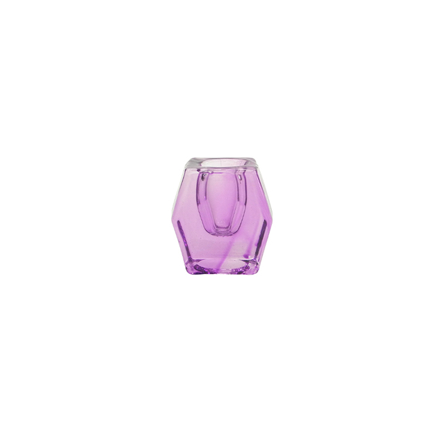 Polyhedron Spray Colored Glass Small Canlde Holder YD-ND-398