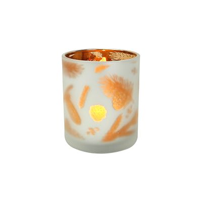 Yorklsun Glassware Red Pattern Candle Holder & Wax Bottle YD-HDWC-043