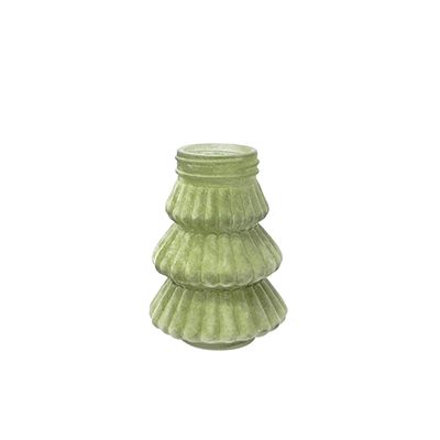 Yorklsun Glassware Green Christmas Tree Vase Candle Holder & Wax Bottle YD-ND-188