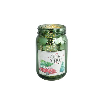 Yorklsun Glassware Green Christmas Candle Holder & Wax Bottle YD-ND-138