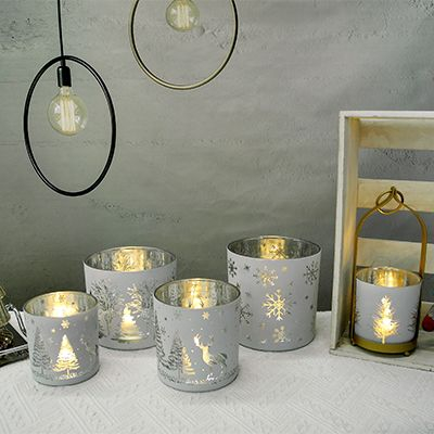 White Christmas Candle Holder & Wax Bottle YD-ND-035