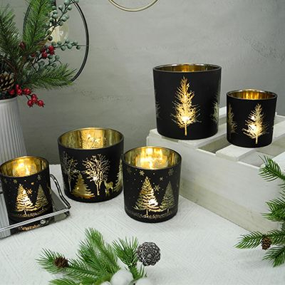 Black Christmas Candle Holder & Wax Bottle YD-ND-036