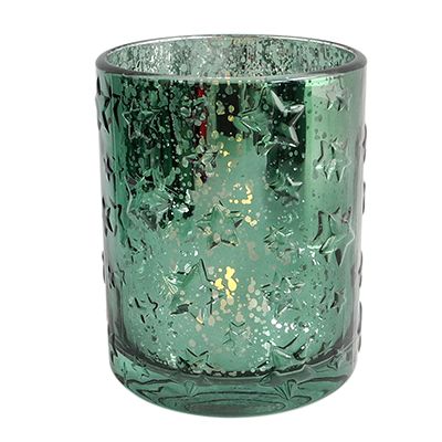 Yorklsun Glassware Dark Green Christmas Candle Holder & Wax Bottle YD-HDWC-040