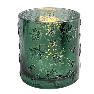 Yorklsun Glassware Dark Green Christmas Candle Holder & Wax Bottle YD-HDWC-040