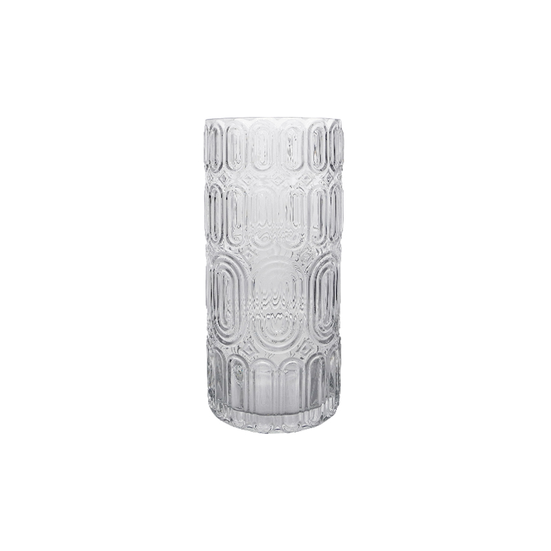 Oval Relief Glass Vase YD-CGV-187