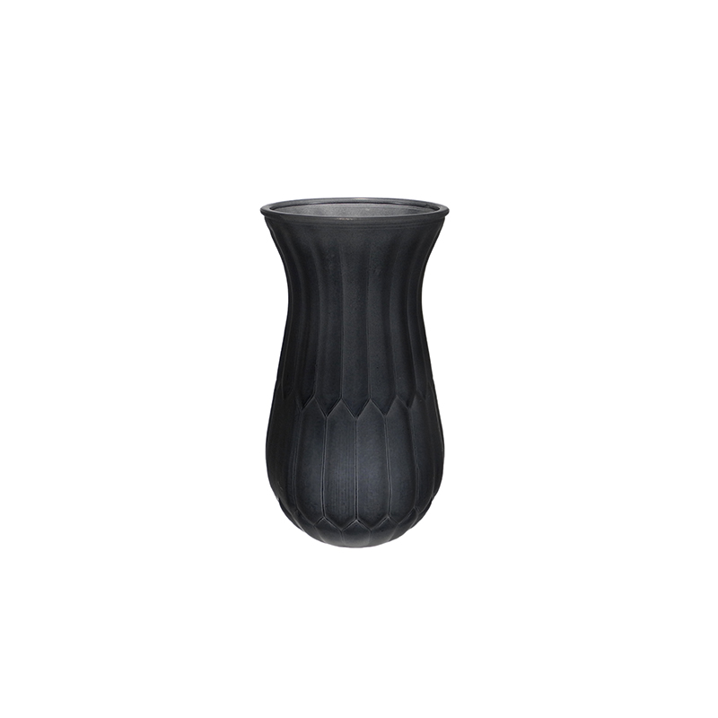 Sanded Glass Vase with Arrow-shaped Lines YD-TDH-168