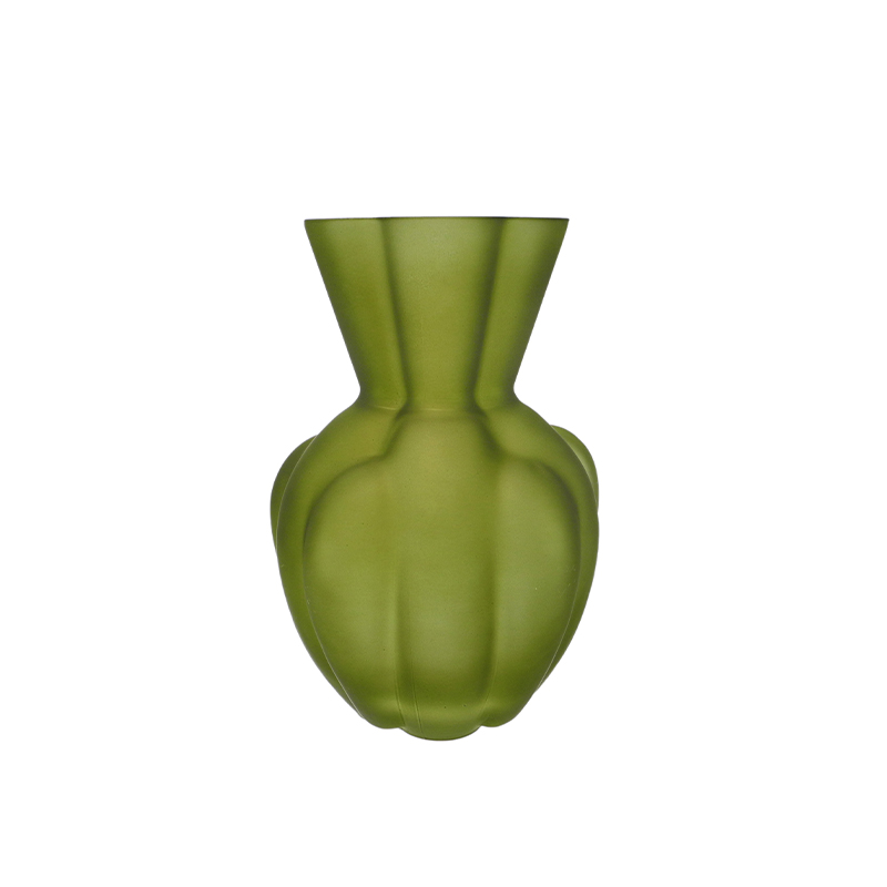 Special-shaped Frosted And Tinted Glass Vase YD-TDH-173
