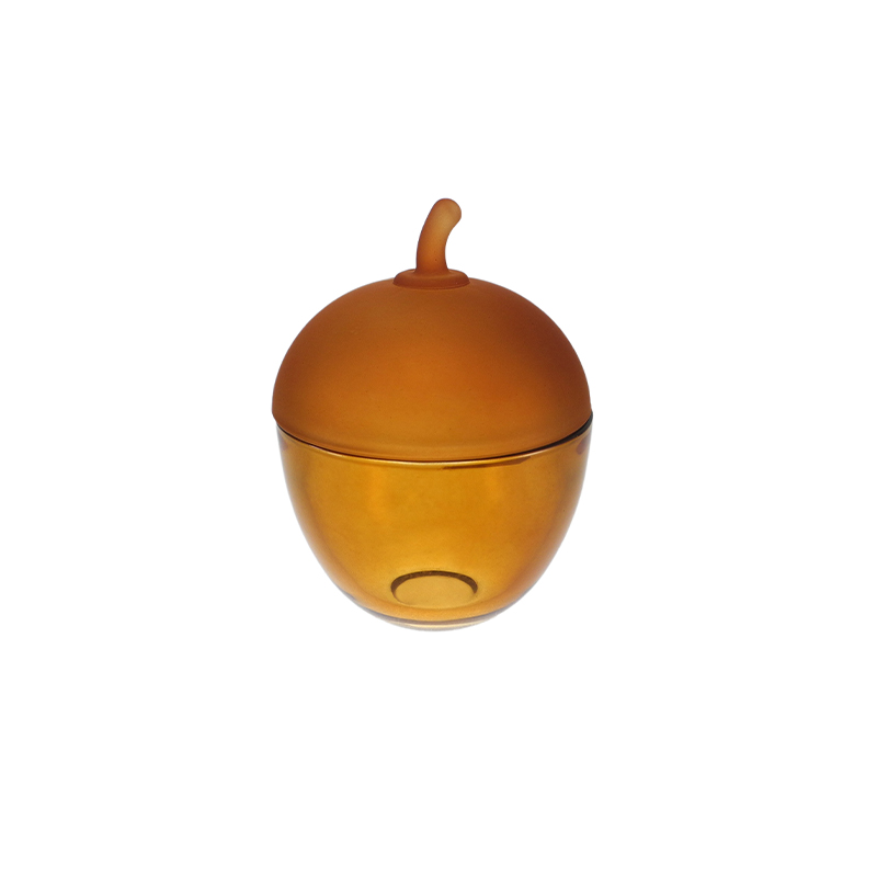 Hazel-shaped Colored Glass Storage Jar YD-TDH-175