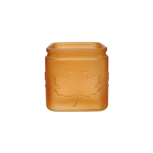 Maple Leaf Pattern Frosted Glass Vase YD-TDH-174