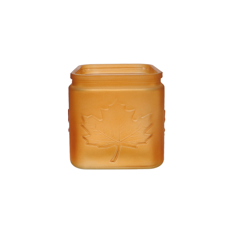 Maple Leaf Pattern Frosted Glass Vase YD-TDH-174