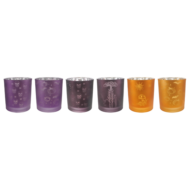 Halloween Electrically Plated Glass Candleholder YD-HAL-124