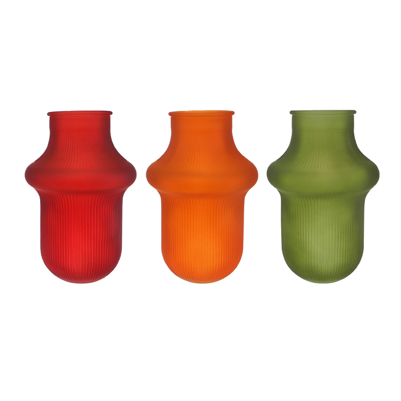 Polished And Tinted Striped Glass Vase YD-TDH-166