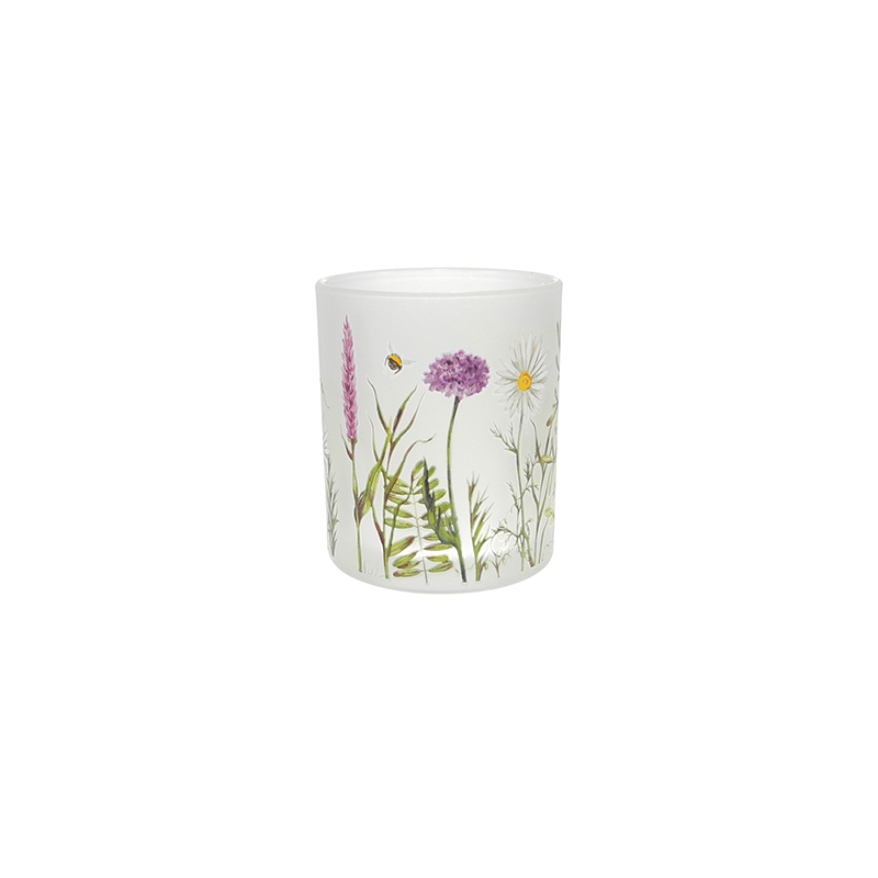 Spring Pattern Frosted Glass Wax Cup YD-SS-129