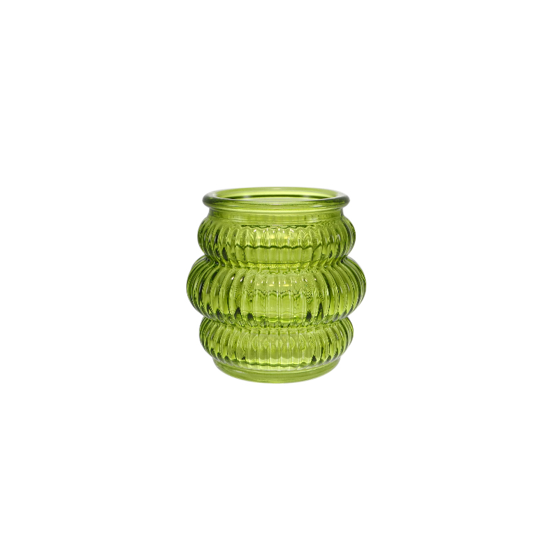 Spring Striped Spray-Colored Glass Candle Holder YD-SS-146