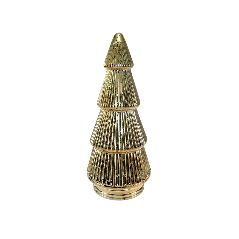 Electroplated Silver-gold Striped Christmas Tree Decorations YD-CX-131
