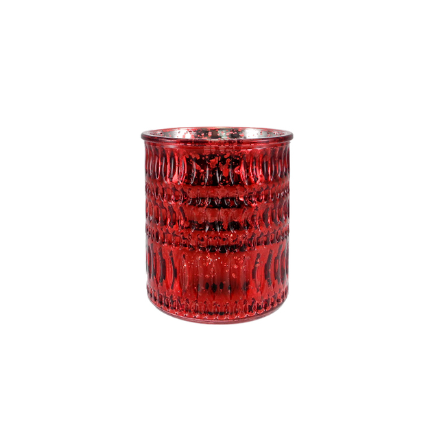 Line Texture Electroplated Silver Fragments Candleholder YD-TDH-160