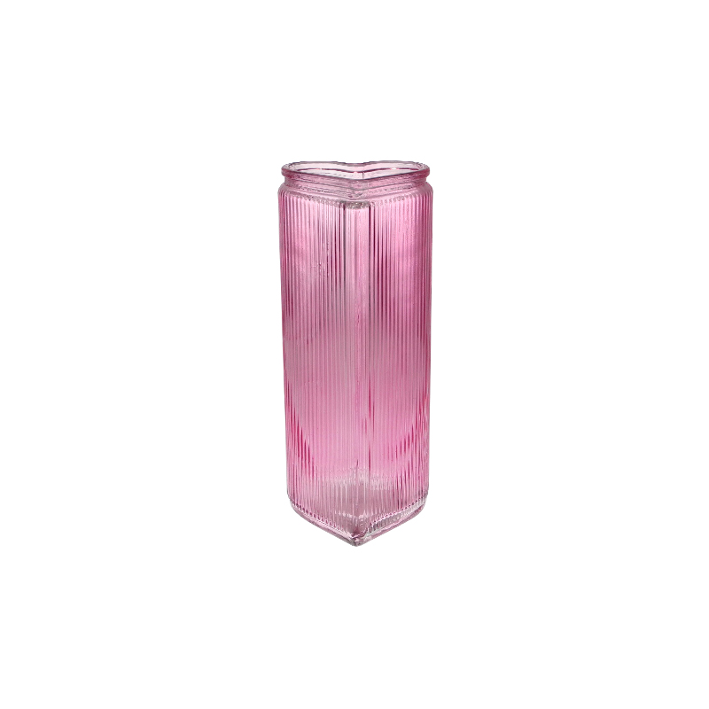 Valentine's Day Heart-shaped Colored Glass Flower Vase YD-VL-077