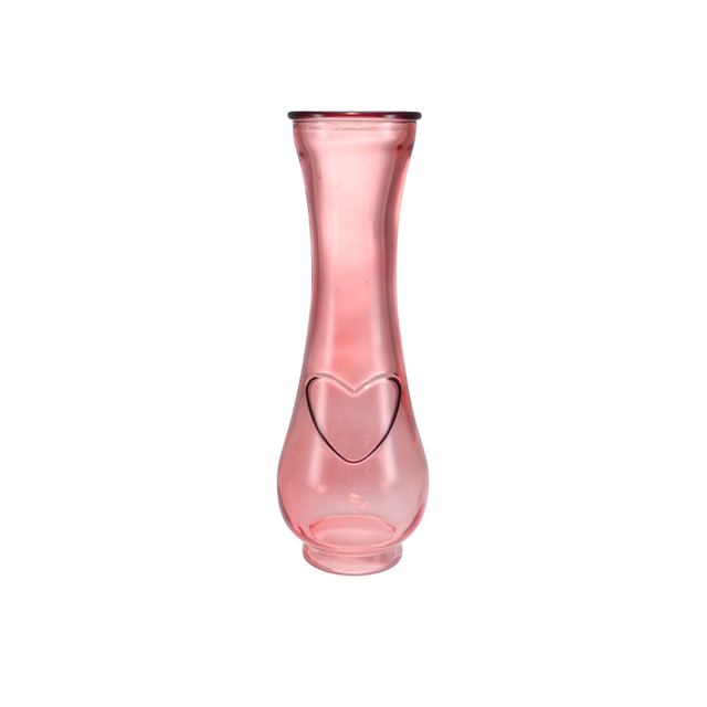 Valentine's Day Heart-shaped Colored Glass Flower Vase YD-VL-077