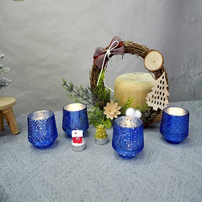 Blue Vintage Glass Wax Bottle YD-ND-079