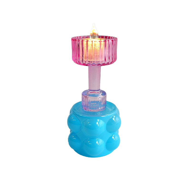 Enamel Paint Spliced Double Candle Holder YD-HDWC-255